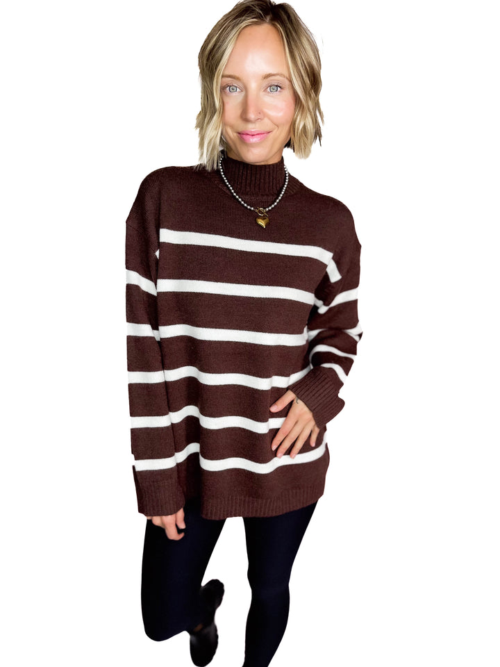 Selene Knit Sweater- CHESTNUT