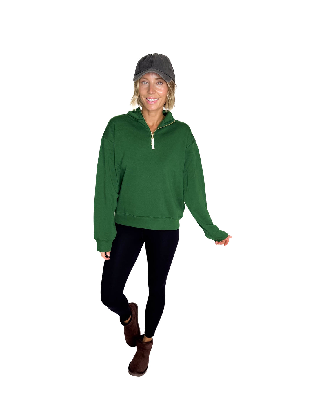 Dawson Classic 1/4 Zip Pullover- DARK GREEN