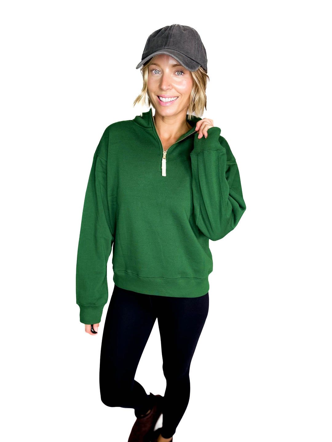 Dawson Classic 1/4 Zip Pullover- DARK GREEN