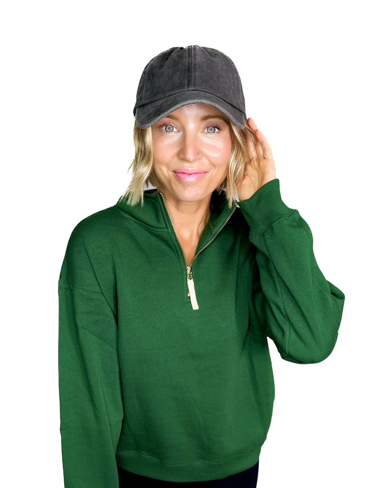 Classic Washed Baseball Cap- CHARCOAL BLACK