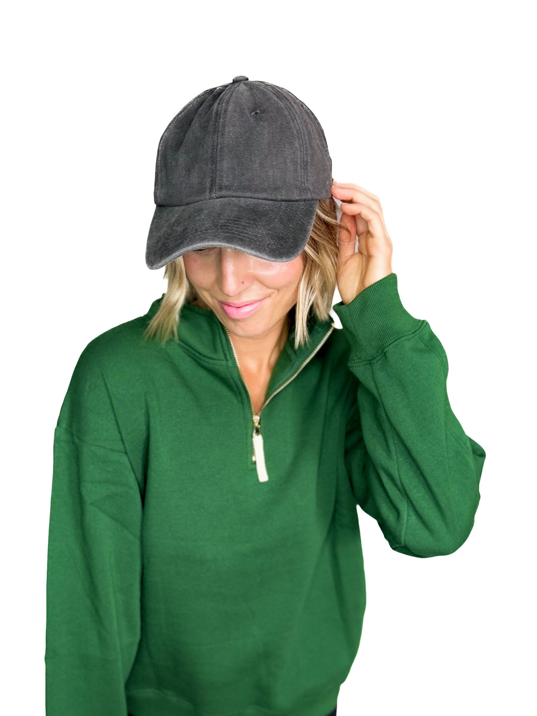 Classic Washed Baseball Cap- CHARCOAL BLACK