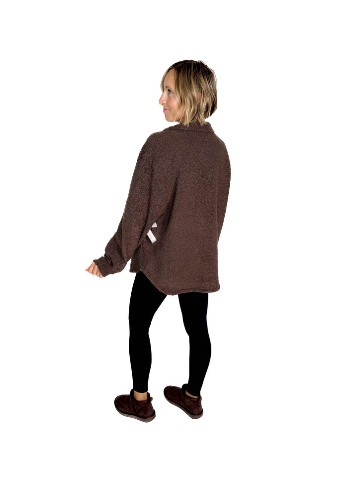 Mono B Frostline Sherpa Jacket- ESPRESSO