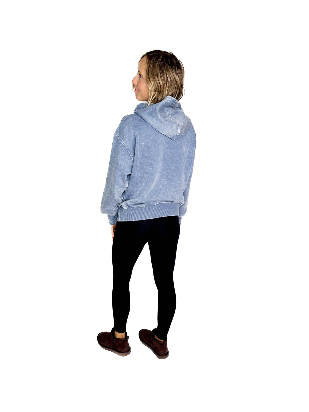 Sweater Weather Washed Hoodie- DUSTY BLUE