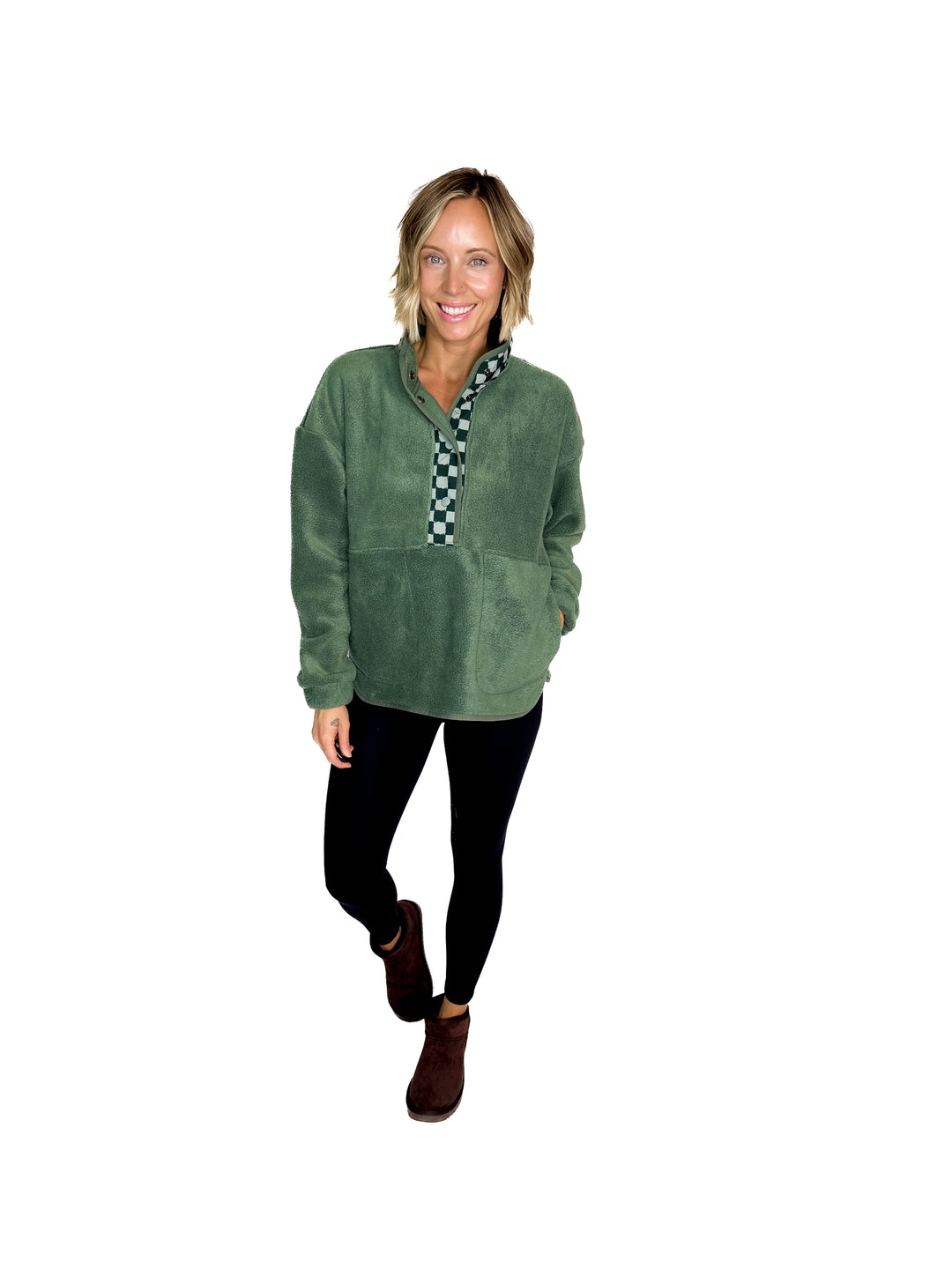 Dawn 1/2 Snap Fleece Jacket- LAUREL WREATH