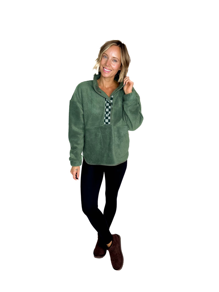 Dawn 1/2 Snap Fleece Jacket- LAUREL WREATH