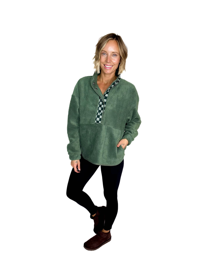 Dawn 1/2 Snap Fleece Jacket- LAUREL WREATH