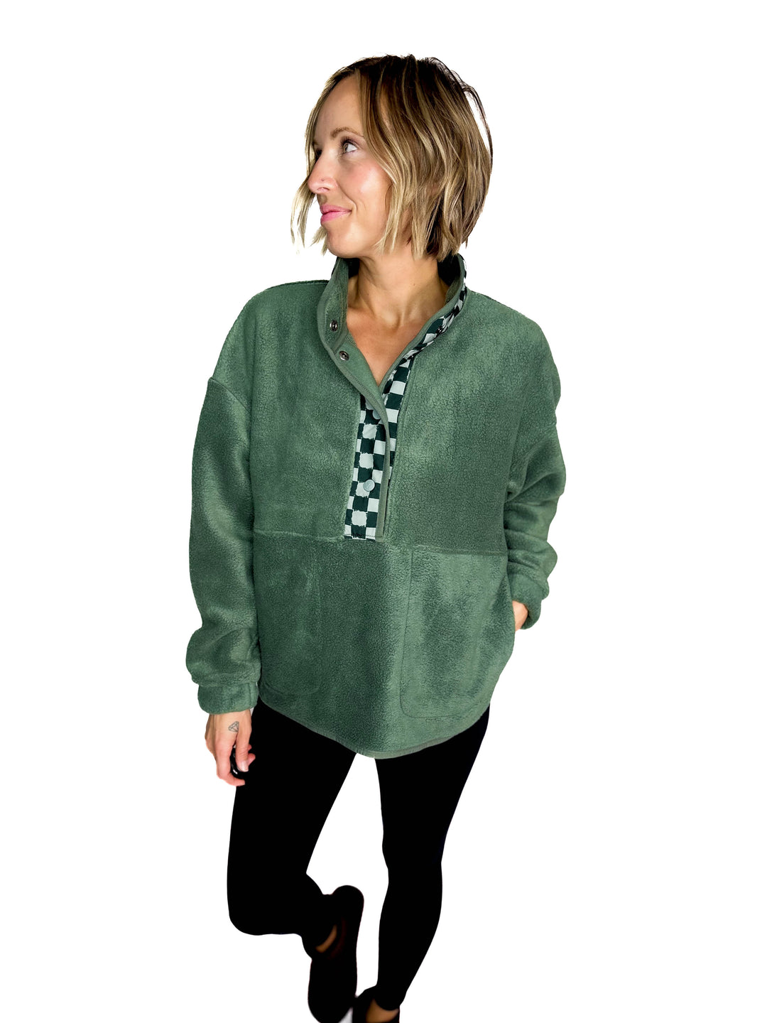 Dawn 1/2 Snap Fleece Jacket- LAUREL WREATH