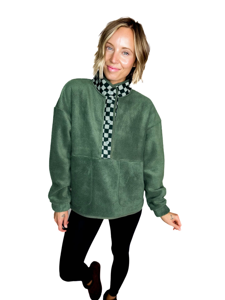 Dawn 1/2 Snap Fleece Jacket- LAUREL WREATH