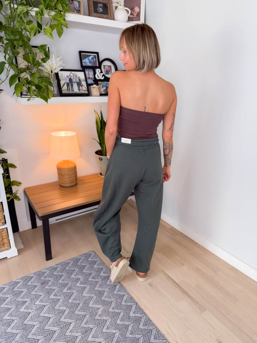 Huxlee Cotton Blend Barrel Jogger- ARMY GREEN