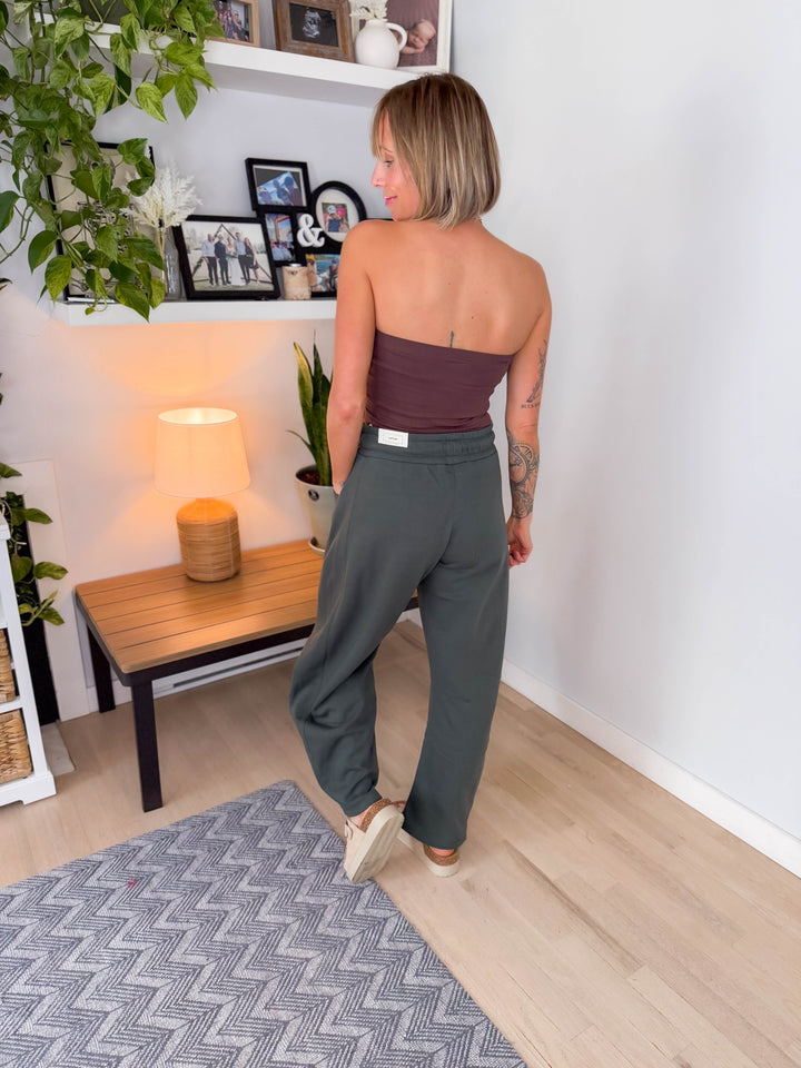 Huxlee Cotton Blend Barrel Jogger- ARMY GREEN