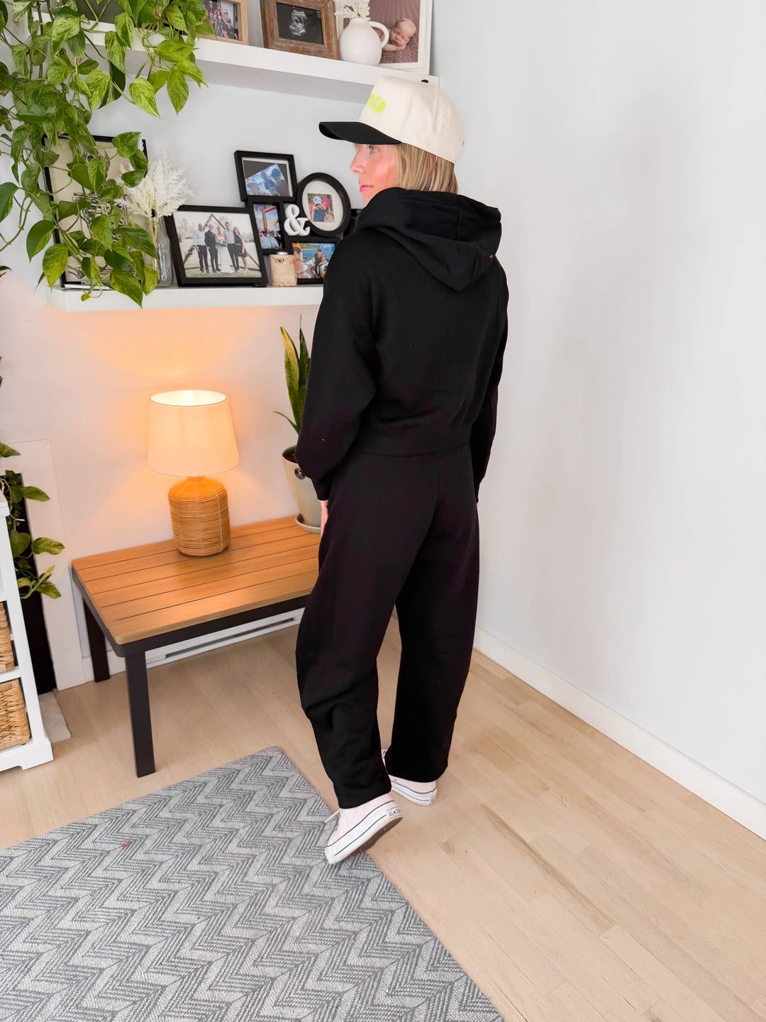 Huxlee Cotton Blend 1/2 Zip- BLACK