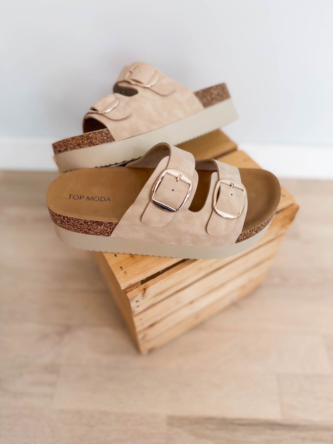 Avril Platform Sandal- BEIEGE