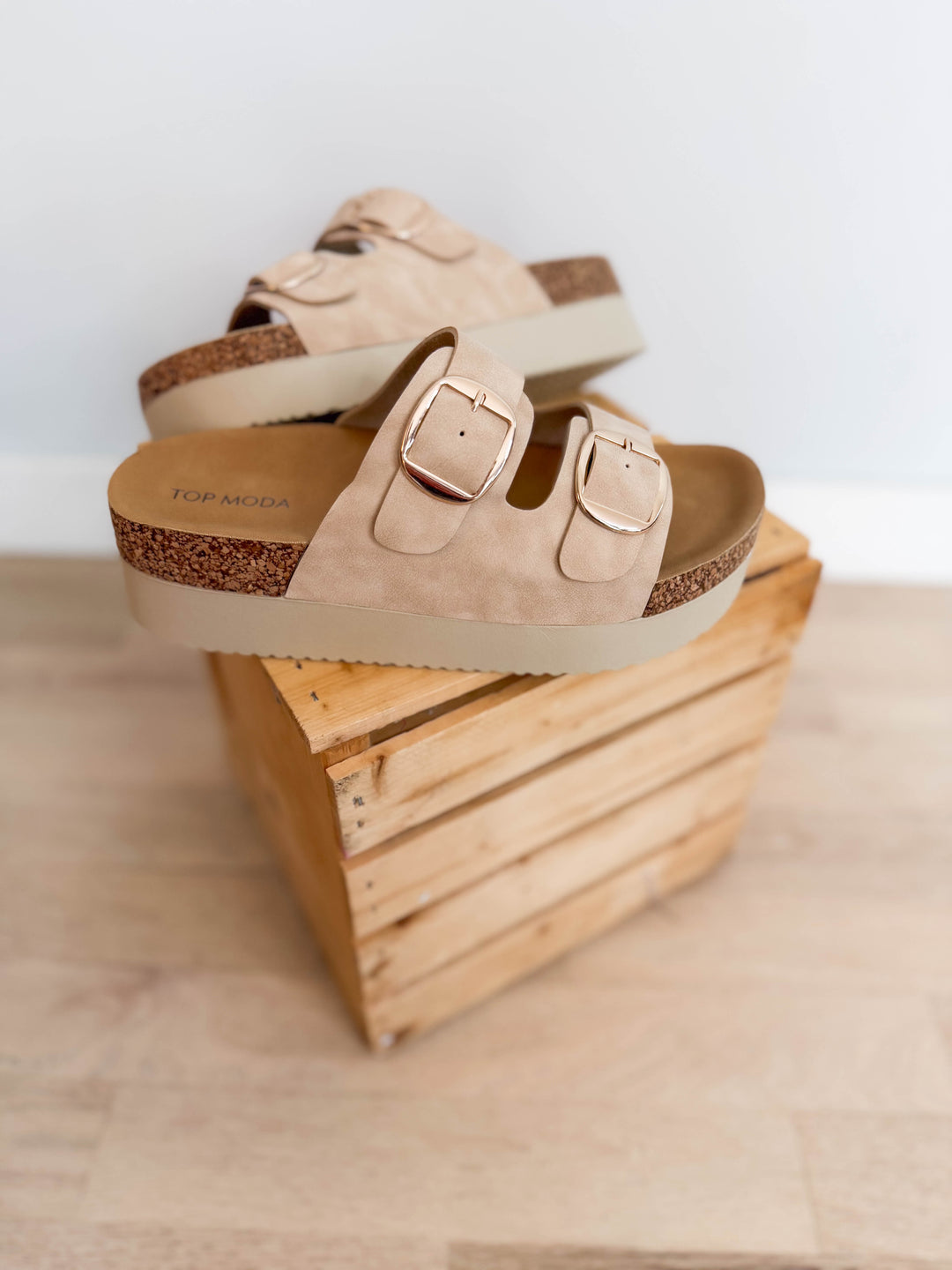 Avril Platform Sandal- BEIEGE