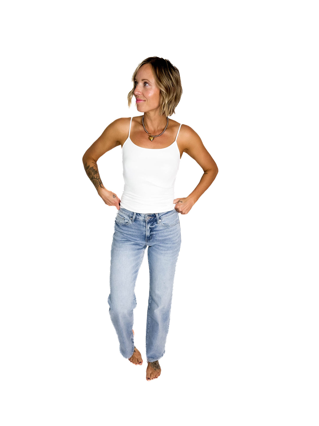 Haven Mid Rise Loose Fit Straight Leg Jean- LIGHT WASH