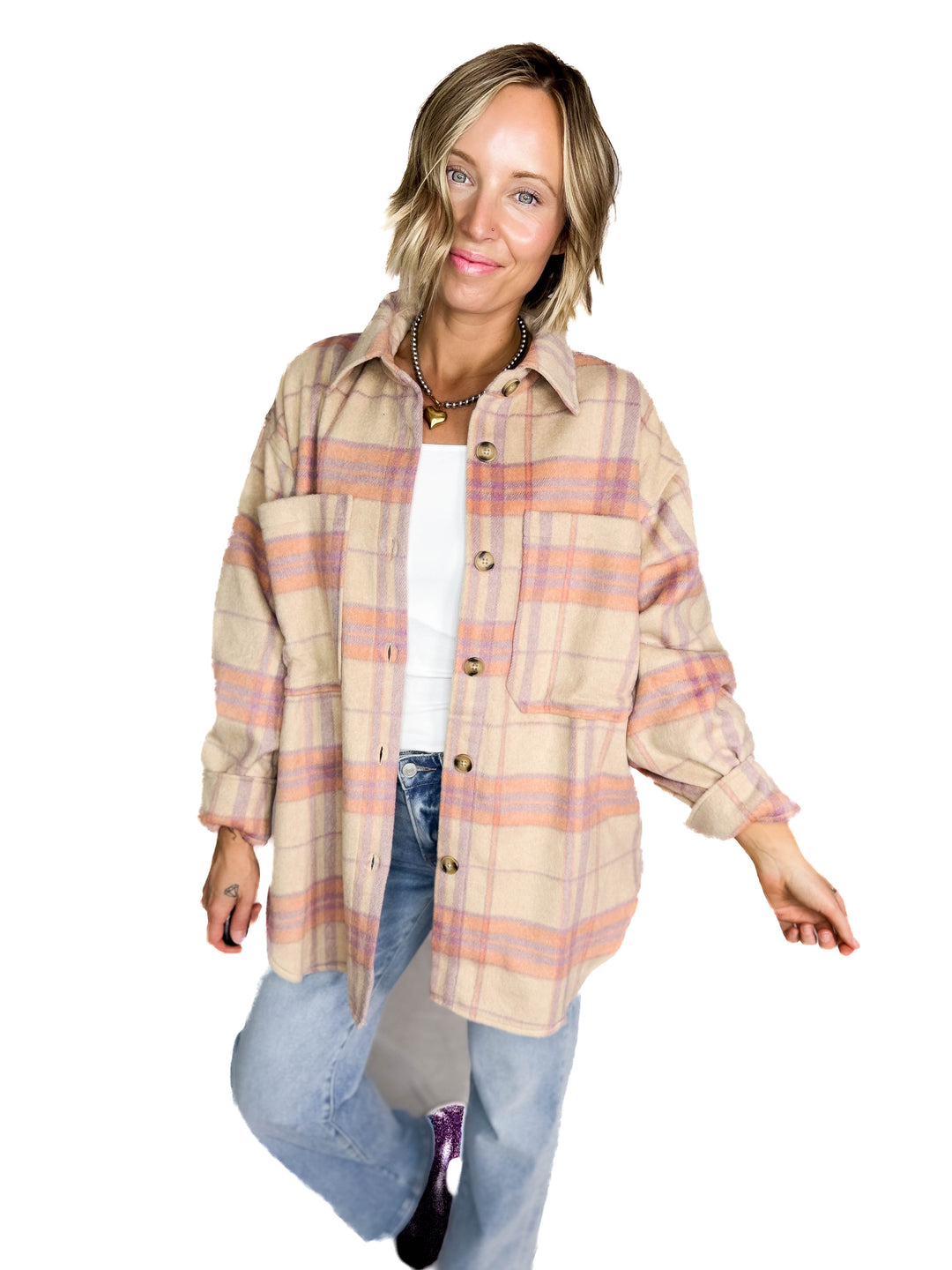 Lavara Shacket- SAND LAVENDER