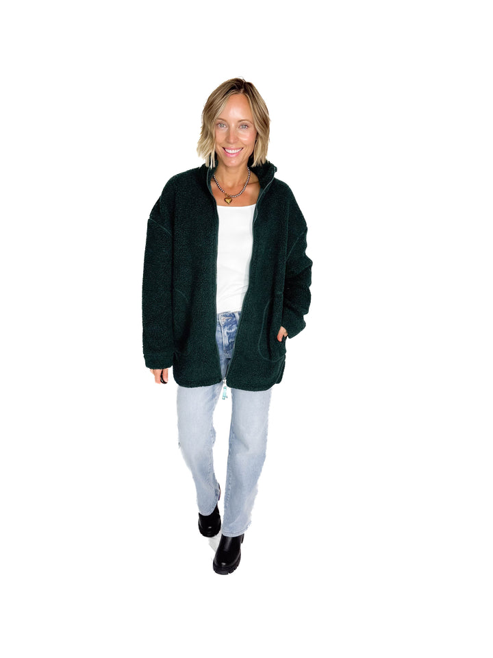 Tara Full Zip Berber Jacket- PONDEROSA PINE