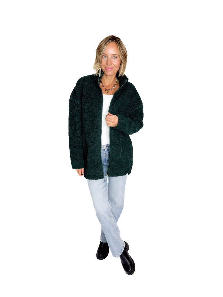 Tara Full Zip Berber Jacket- PONDEROSA PINE