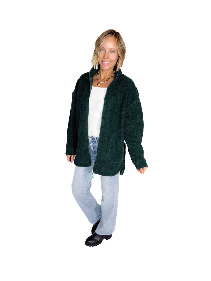 Tara Full Zip Berber Jacket- PONDEROSA PINE