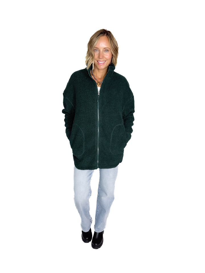 Tara Full Zip Berber Jacket- PONDEROSA PINE
