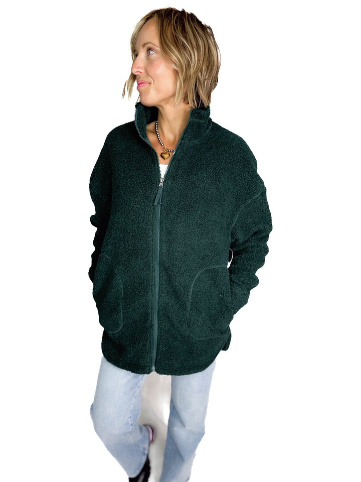 Tara Full Zip Berber Jacket- PONDEROSA PINE