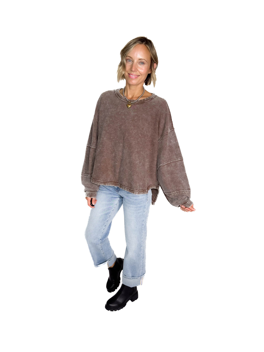 Harvest Moon Washed Pullover- ESPRESSO