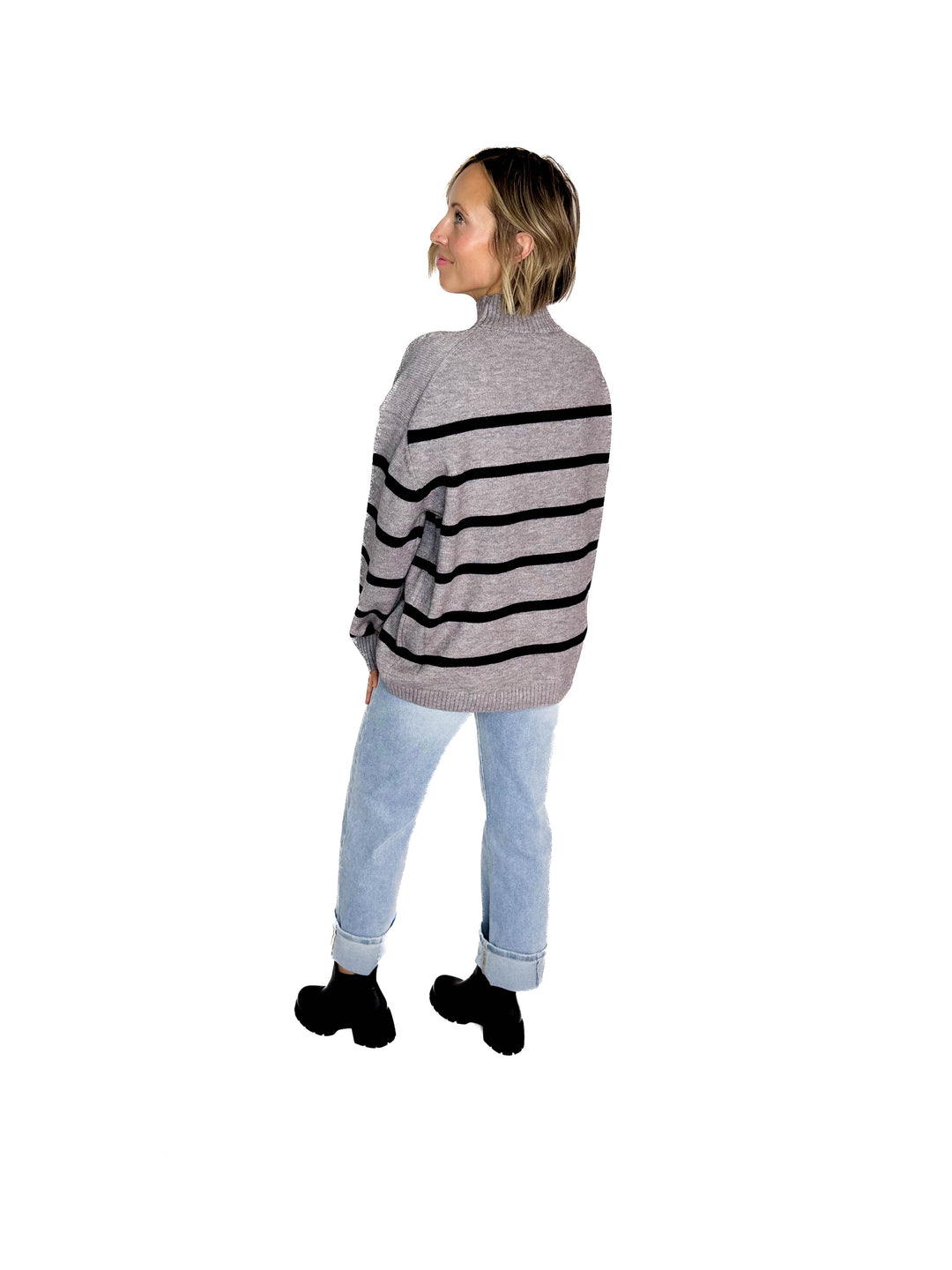 Selene Knit Sweater- CHARCOAL GREY