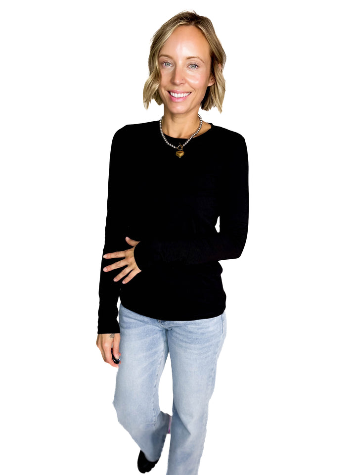 Not Your Basic Cotton Long Sleeve- BLACK
