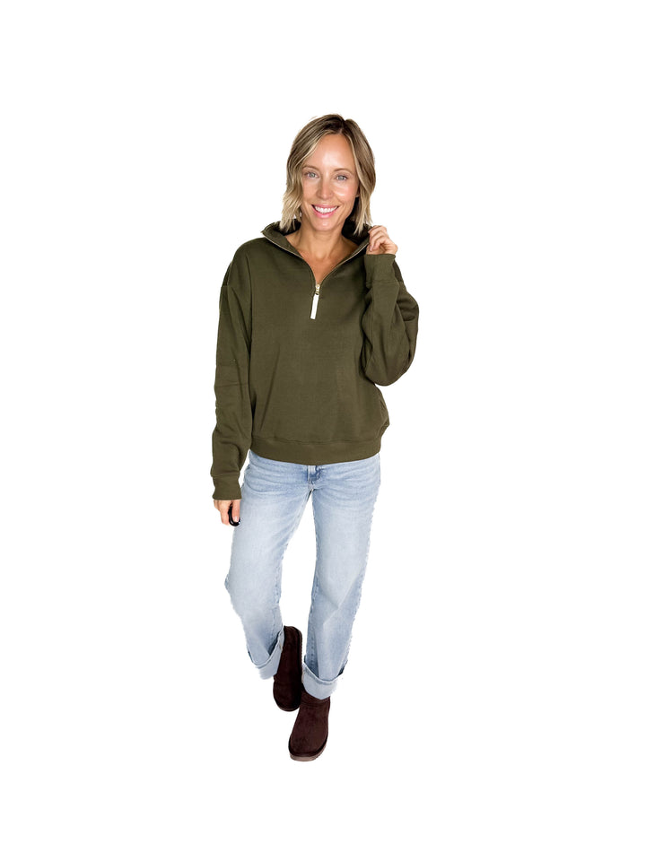 Dawson Classic 1/4 Zip Pullover- OLIVE