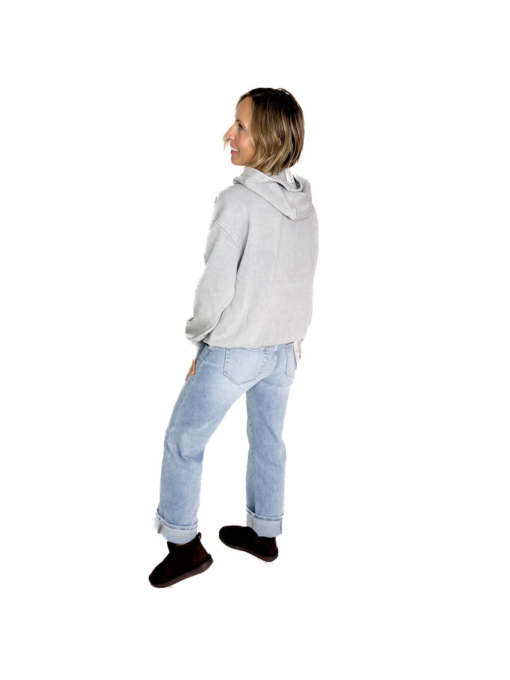 Sweater Weather Washed Hoodie- SLEET