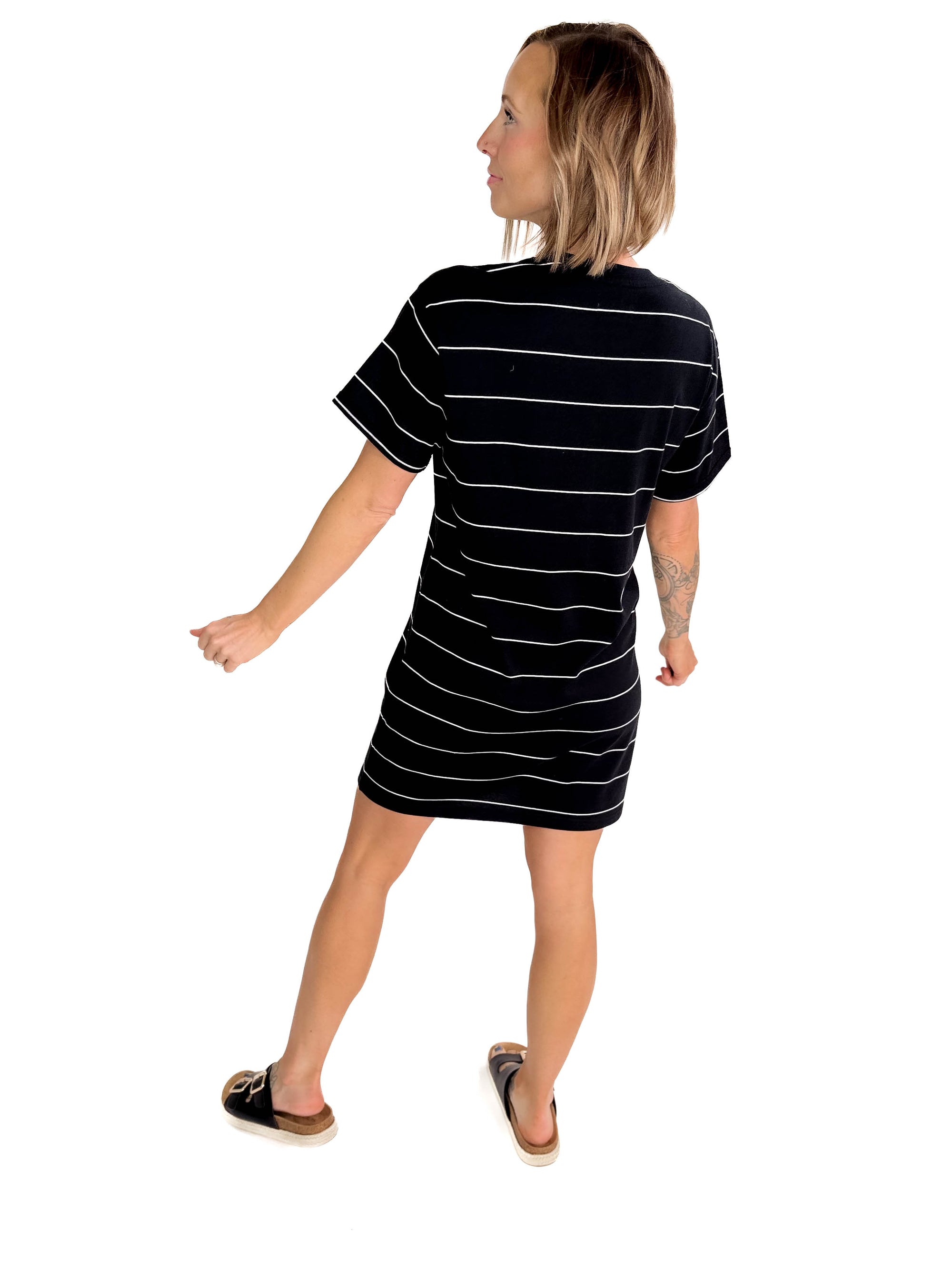 THREAD & SUPPLY Kick Back Dress- BLACK/WHITE