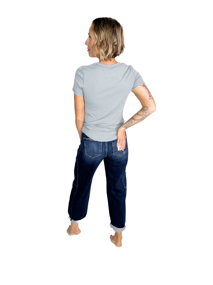 Risen Cruz Barrel Jean- DARK WASH