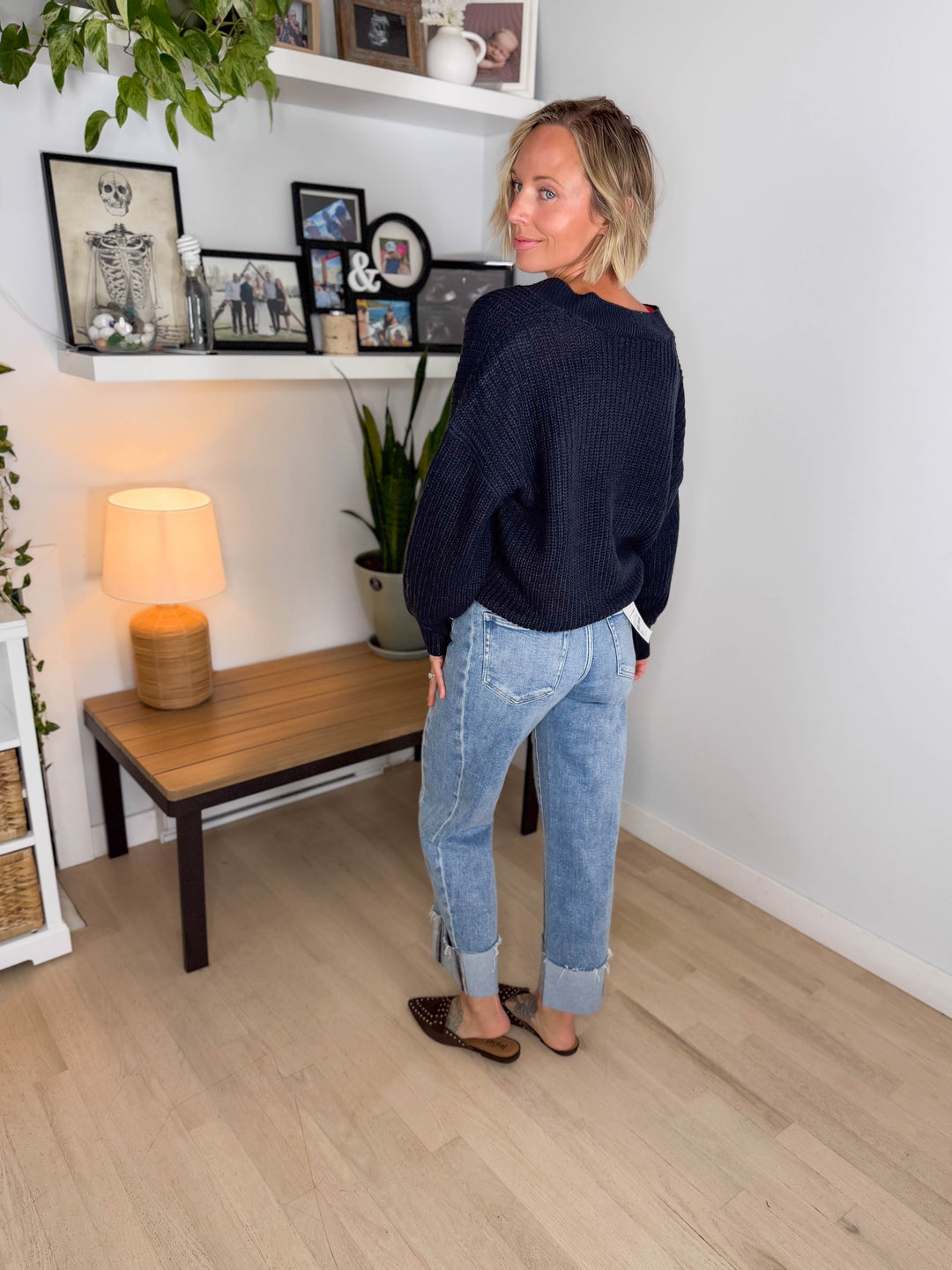 ONLY Caroline Button Cardigan- NIGHT SKY NAVY