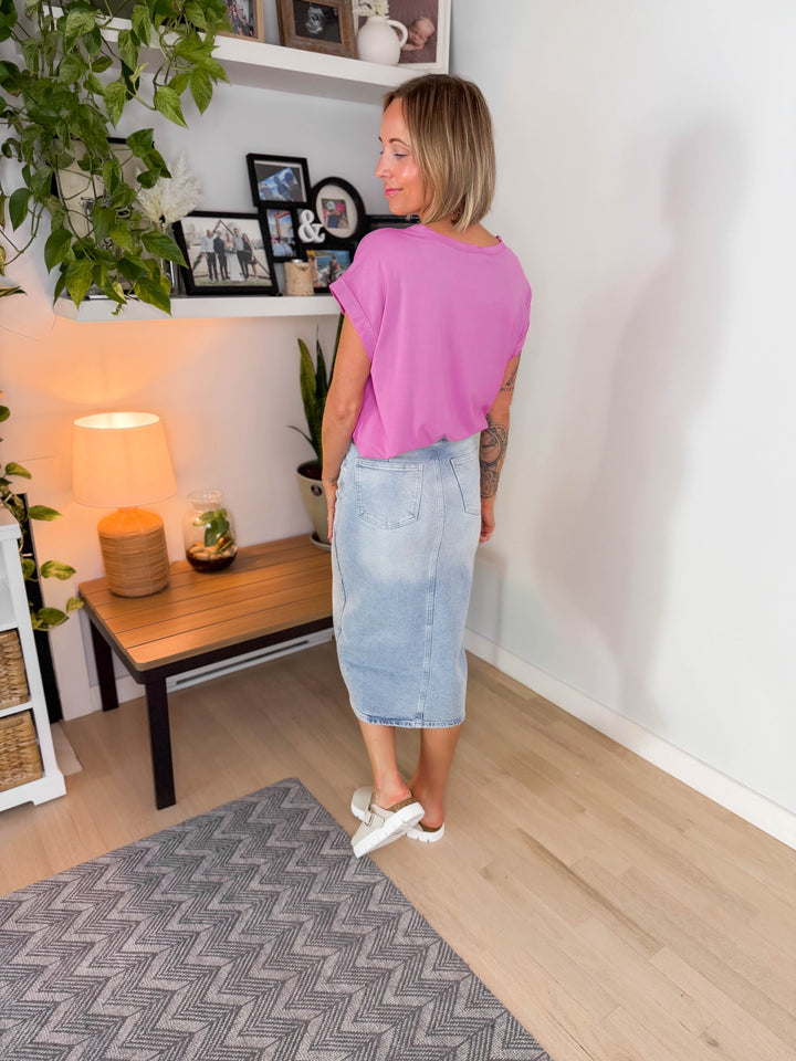 Bare Tide Bamboo Tee- BERRY SMOOTHIE