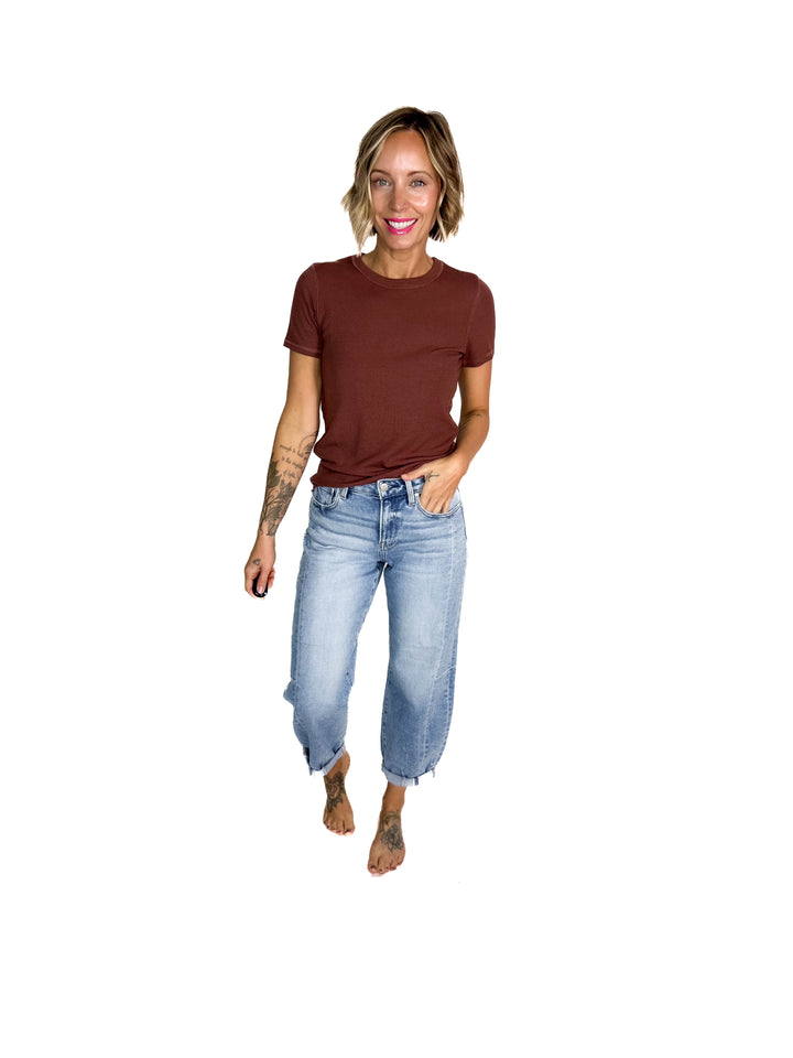 Risen Cruz Barrel Jean- MEDIUM WASH