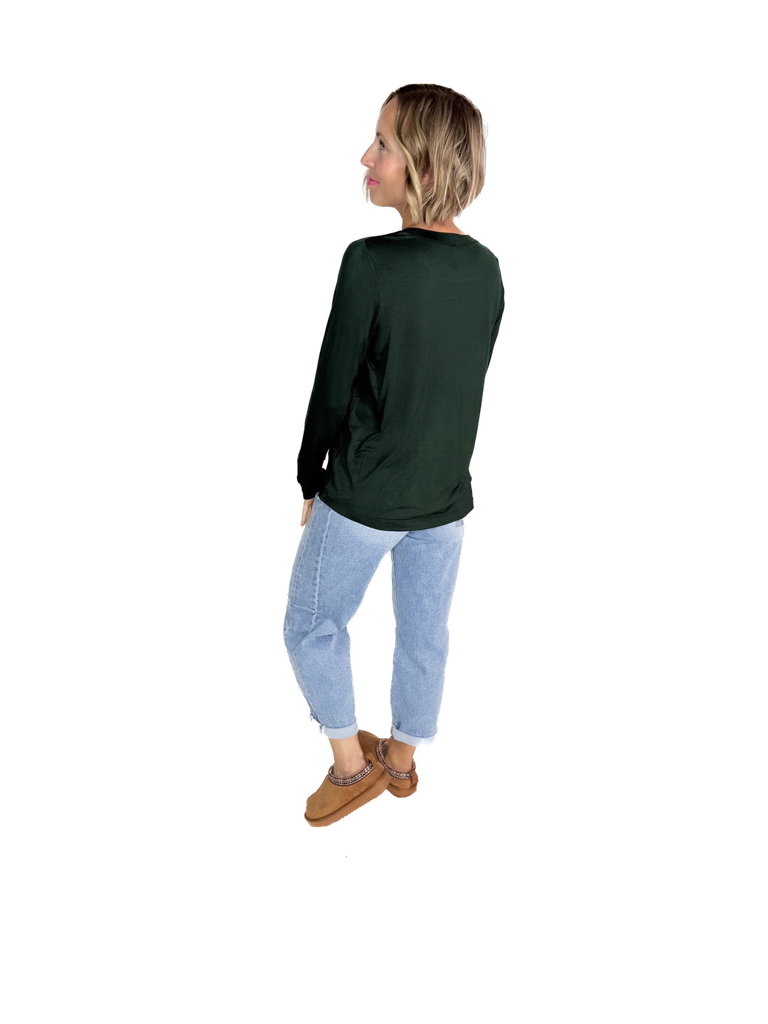 Natalie Modal Long Sleeve Top- REGENCY GREEN
