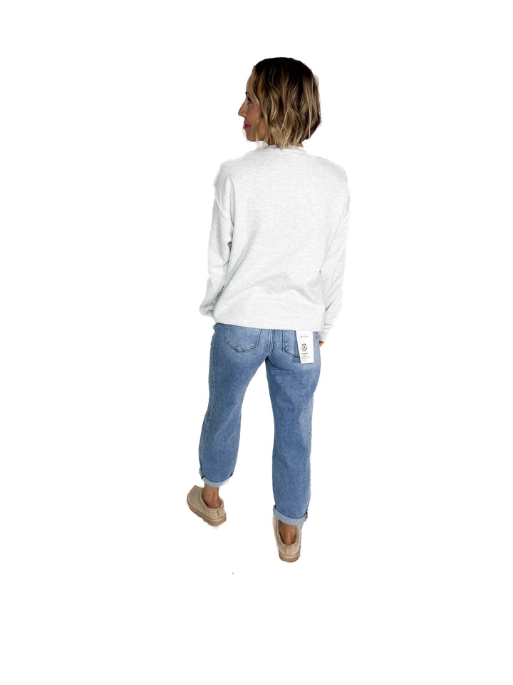 Hockey Mom Doodles Crewneck- ASH GREY