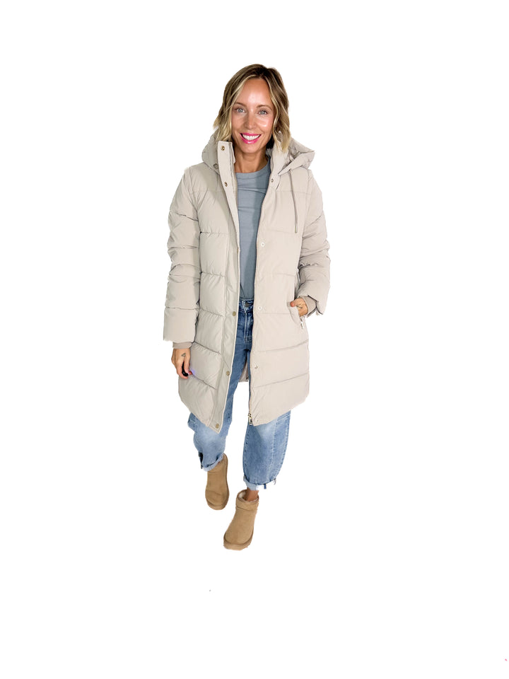 Only Dixie 2-In-1 Water Repellent Coat- TAUPE GREY