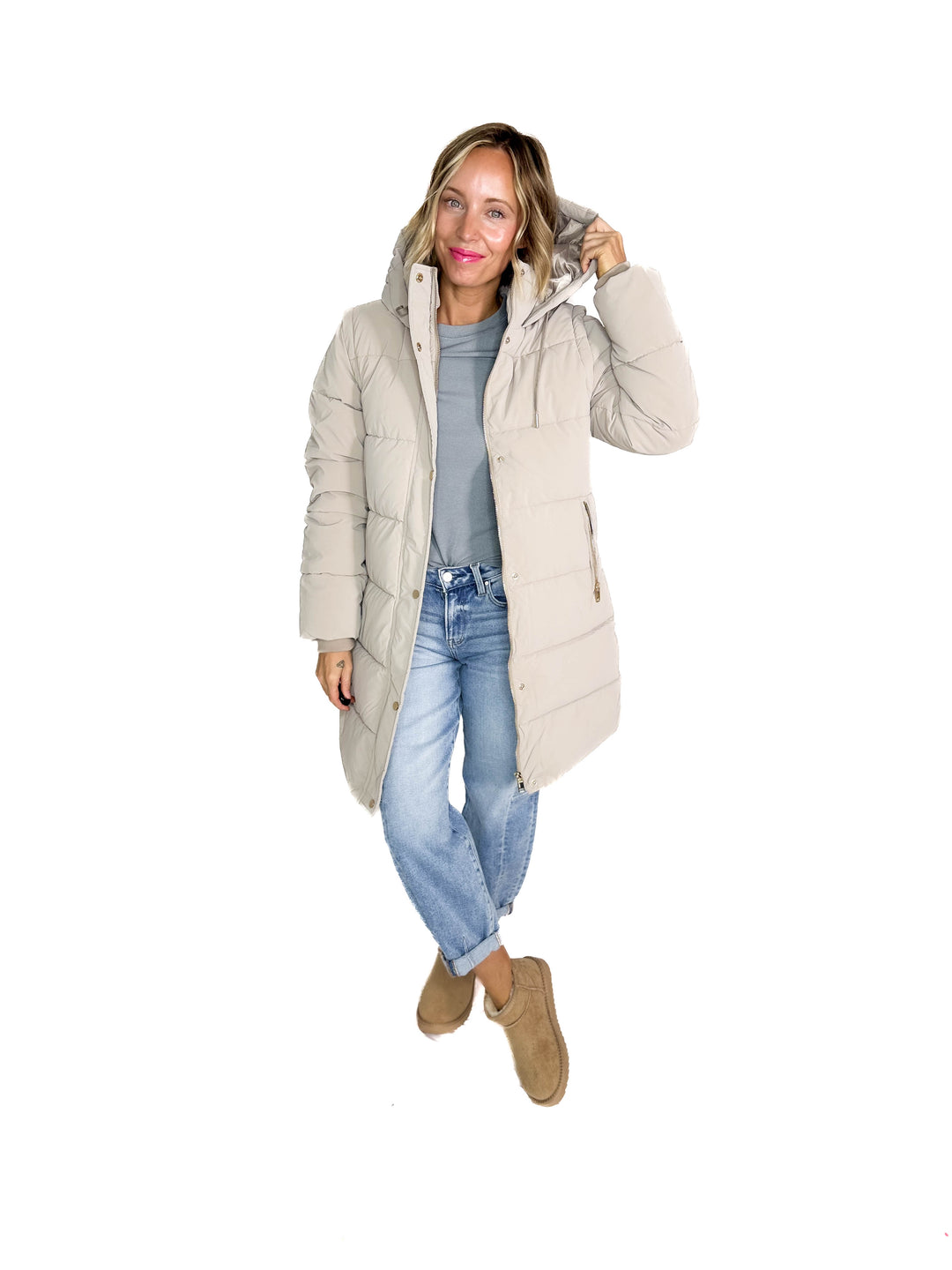Only Dixie 2-In-1 Water Repellent Coat- TAUPE GREY