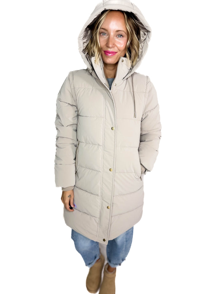Only Dixie 2-In-1 Water Repellent Coat- TAUPE GREY
