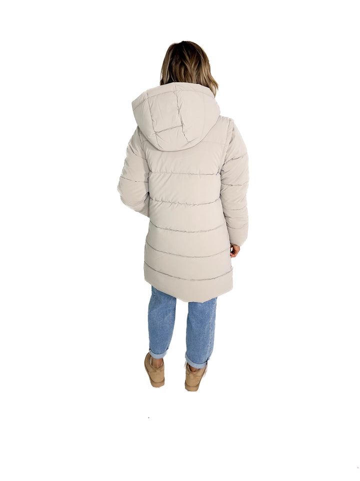 Only Dixie 2-In-1 Water Repellent Coat- TAUPE GREY