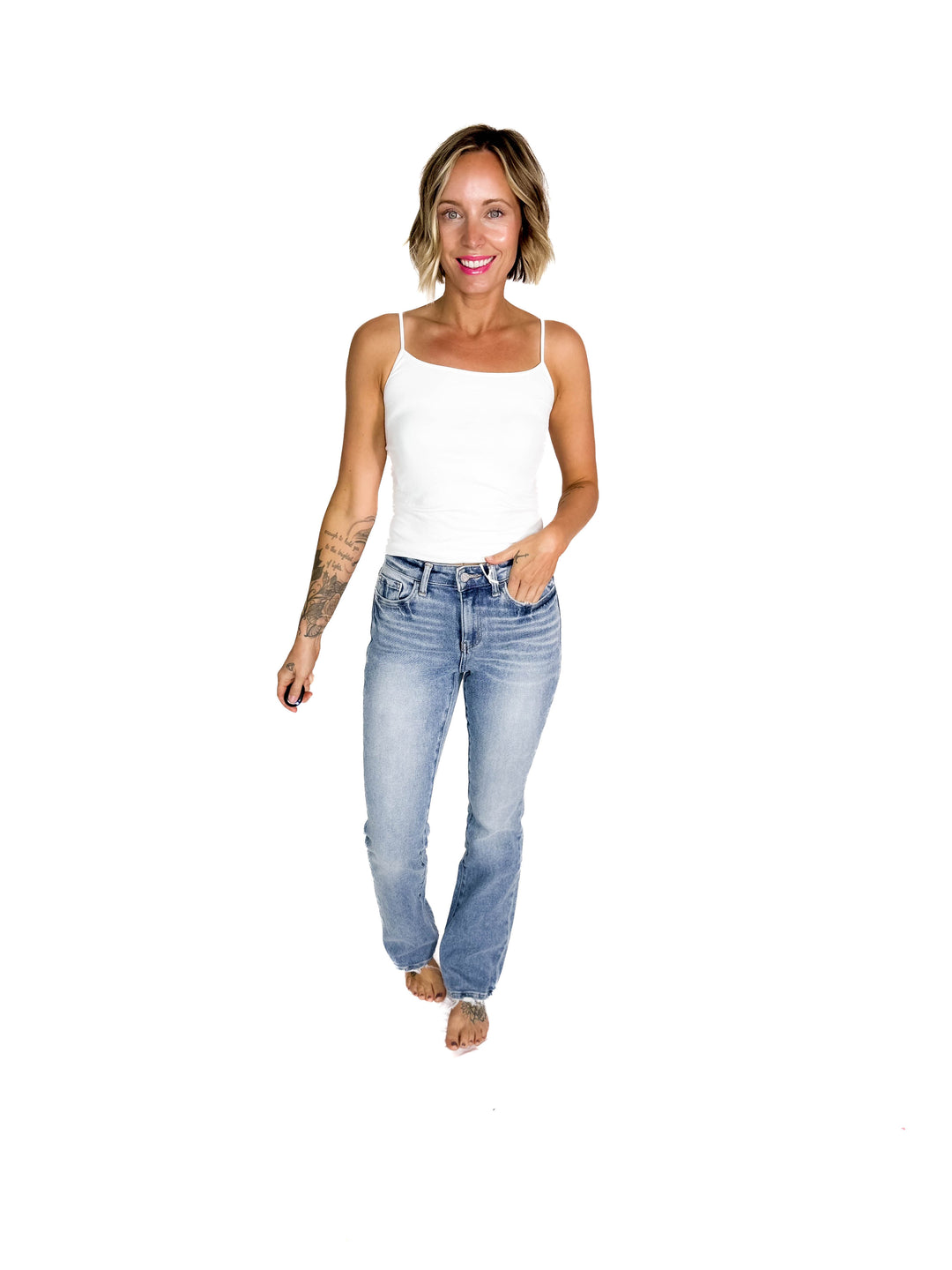 VERVET Allure High Rise Bootcut Jeans- LIGHT WASH