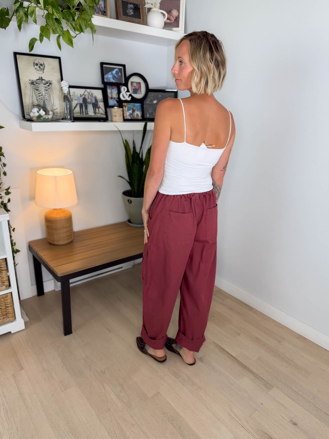 Sutton Drawstring Cargo Pant- TERRACOTTA