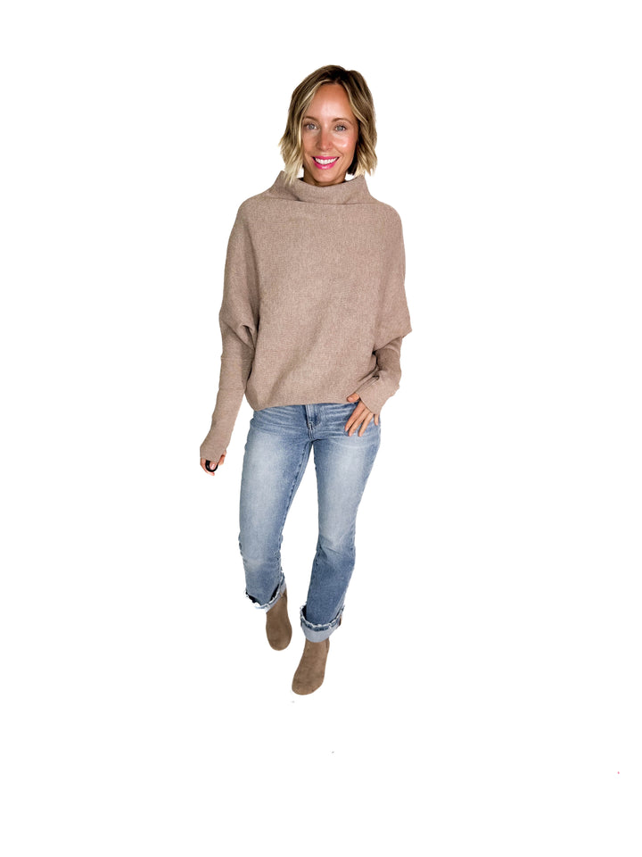 Wrenley Dolman Knit Sweater- LATTE