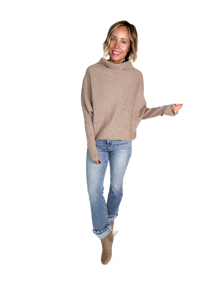 Wrenley Dolman Knit Sweater- LATTE