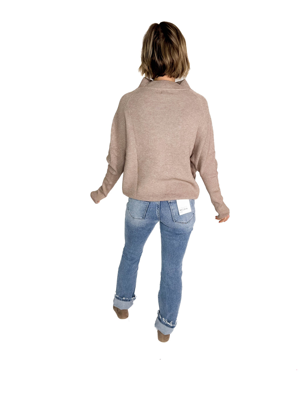Wrenley Dolman Knit Sweater- LATTE