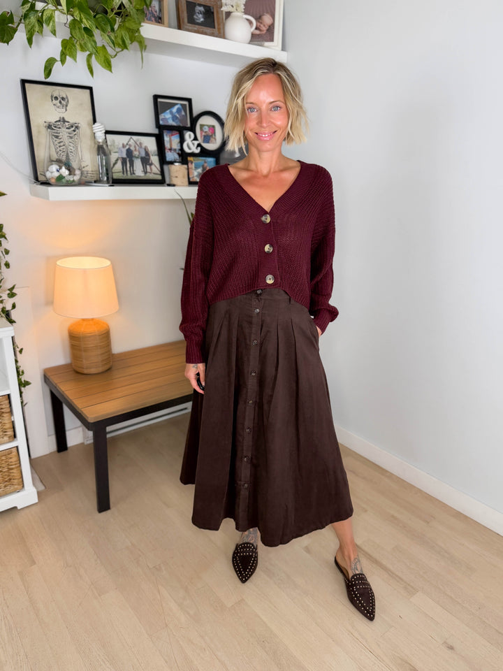 ONLY Caroline Button Cardigan- PORT ROYALE
