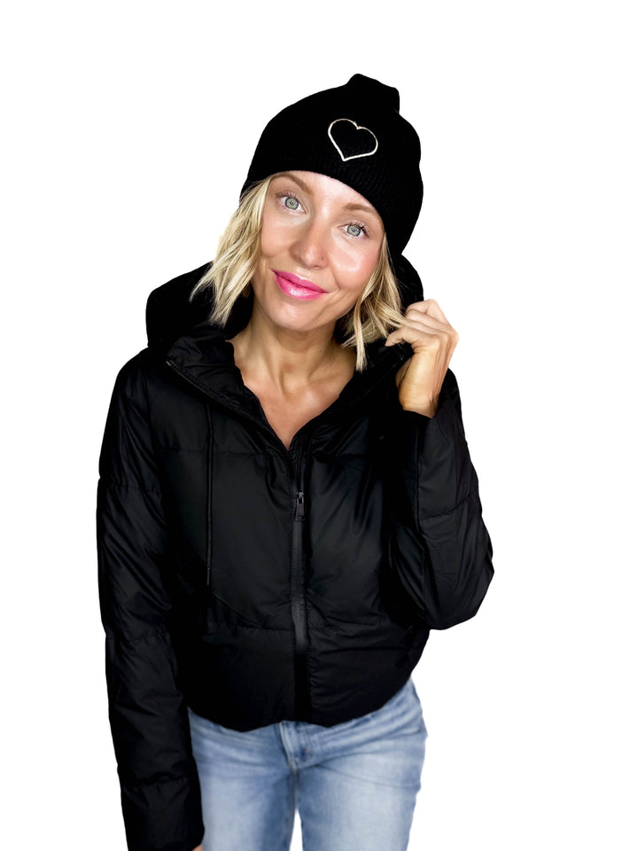 Only Alpha Life Embroidered Knit Beanie- BLACK