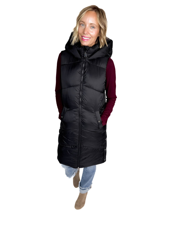 VERO MODA Banff Hooded Vest- BLACK