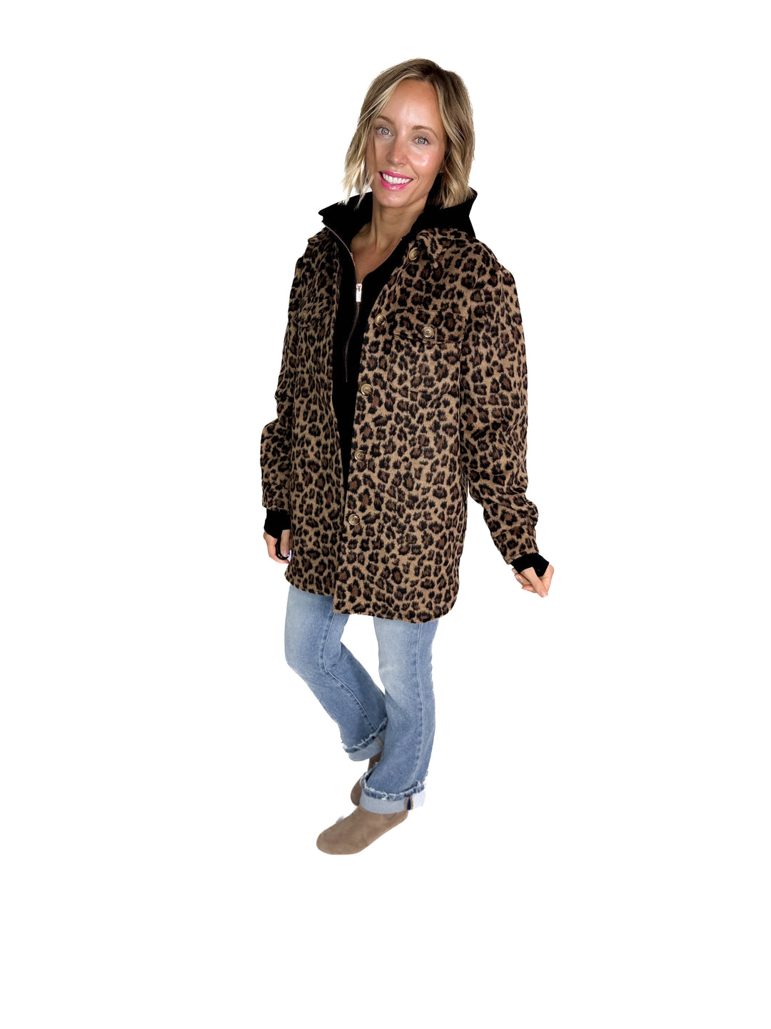 ONLY Saga Leopard Shacket