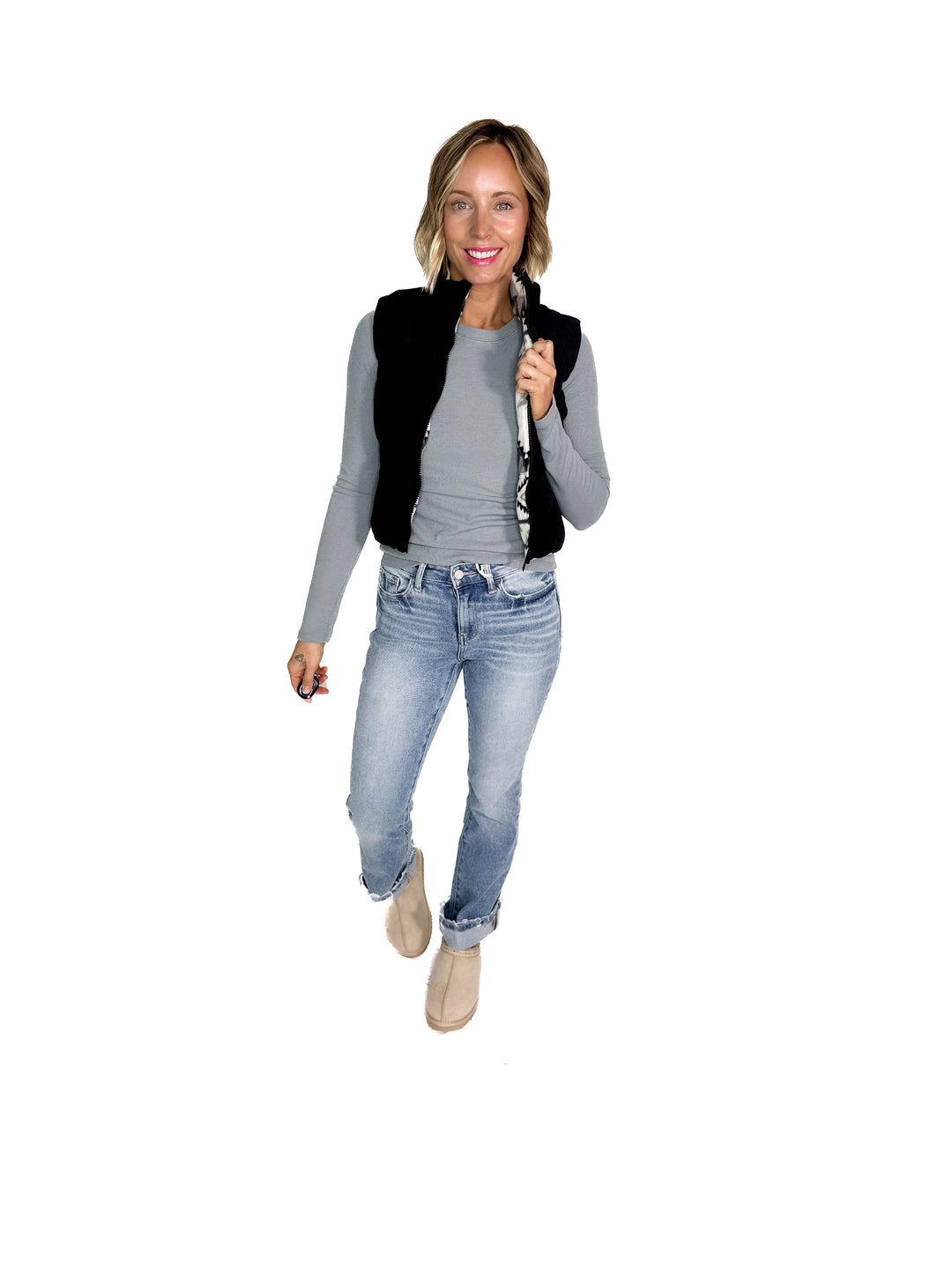Rockies Reversible Sherpa Vest- BLACK